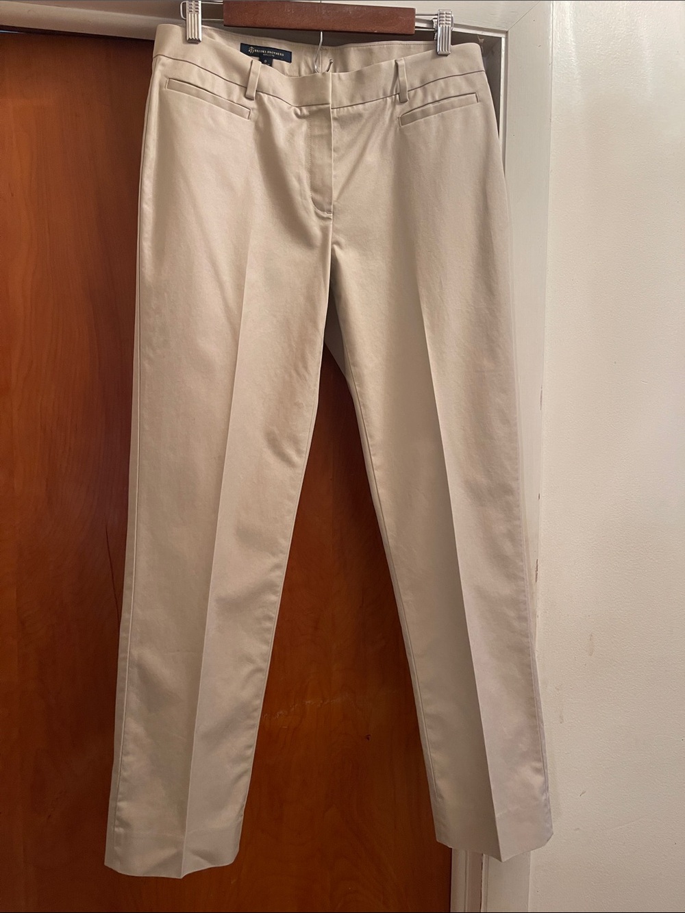 Brooks Brothers Women's Cream Straight-Leg Trousers